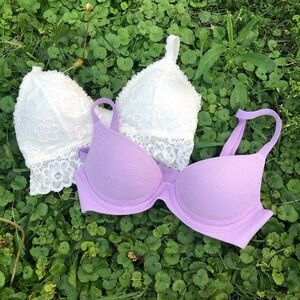 Aerie Purple Push up Bra + Aeropostale lace Bra